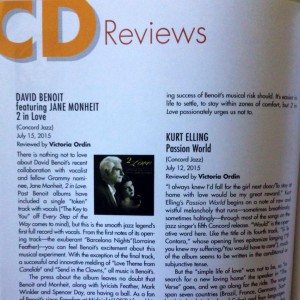 My most recent reviews for the print edition of Cabaret Scenes: David Benoit and Kurt Elling. Web reviews are not limited to 350 words for CDs, so those can be a bit more comprehensive.